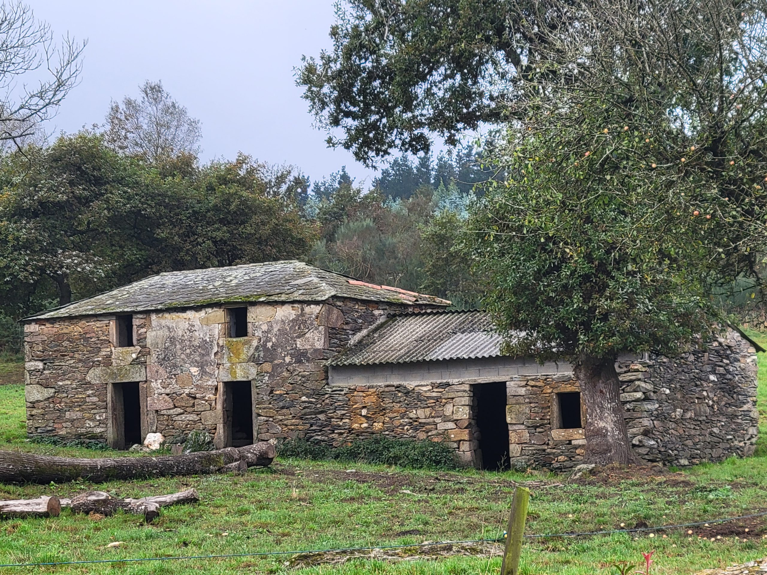 Old house across from the tiny church of the Knights Templar