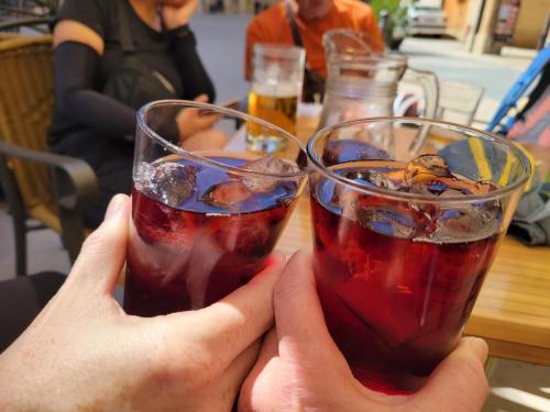 Made it to Los Arcos and treated ourselves to a glass of Tinto de Verano!