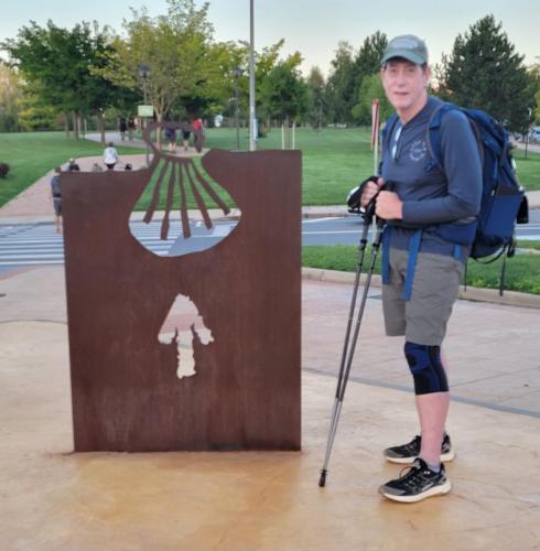 Leaving Logrono and a new camino sign