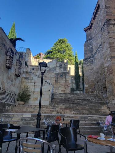 Our mid morning snack stop in the side courtyard