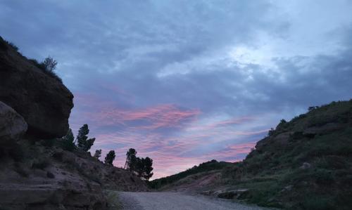 Leaving Najera as the sun rises