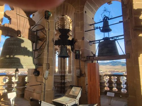 Inside the top of the bell tower...bells!