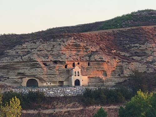 Caves in the mountainside