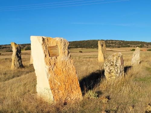 Monuments to men who began excavations in Atapuerca