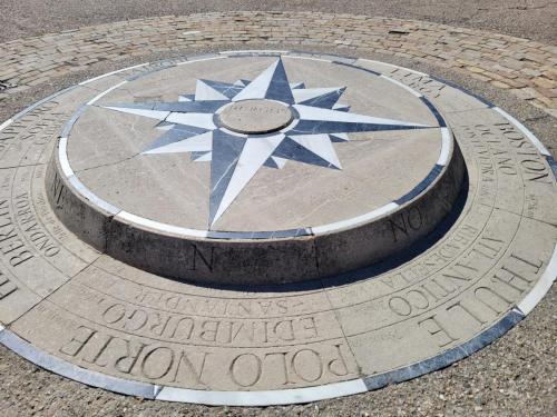 Stone compass near the old Castille