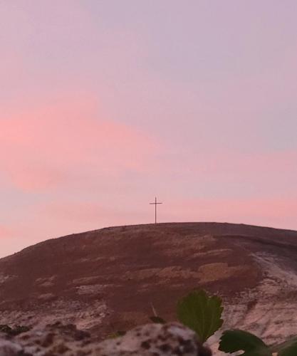 View of cross on the hill