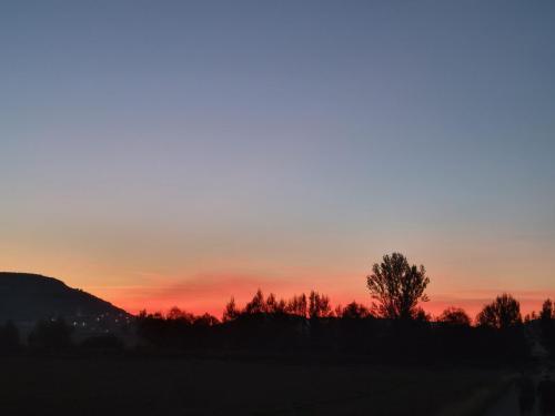 Early, and colorful morning ascent onto the meseta