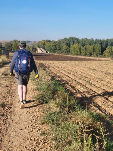 On the way down to the river after coming off the meseta