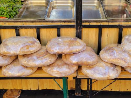 These rounds of bread are enormous!