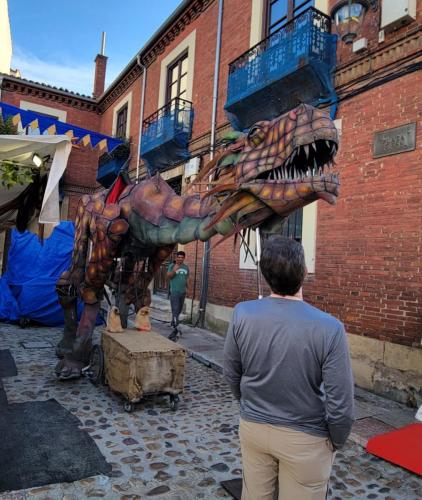 Dale observing the dragon prepared for the festival parade.