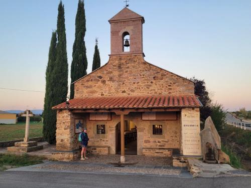 Wonderful chapel as we were leaving Astorga, with a pilgrims prayer.