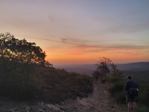 Rocky road under a stunning sunrise