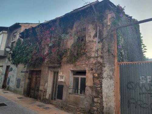 Very old building...beautiful flowers.