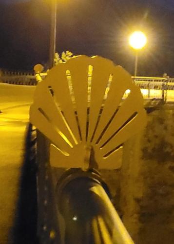 Camino signs on the bridge out of Villafranca