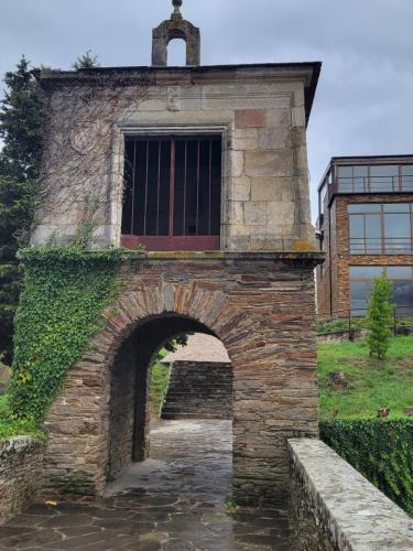 Gate into the city at the top of the steps.