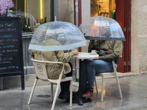 Eatin' in the rain!